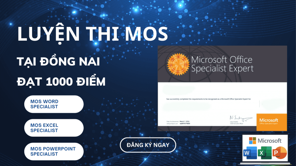 Đăng ký học MOS tại Đồng Nai